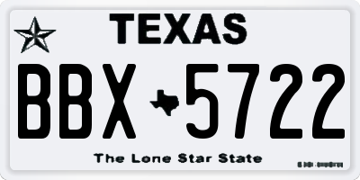 TX license plate BBX5722