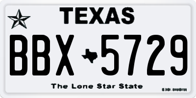 TX license plate BBX5729