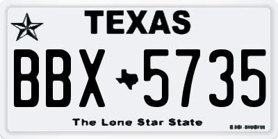 TX license plate BBX5735