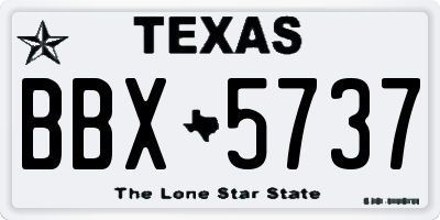 TX license plate BBX5737