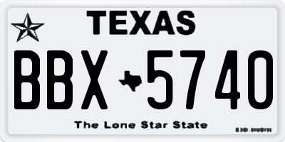 TX license plate BBX5740