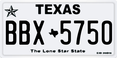 TX license plate BBX5750
