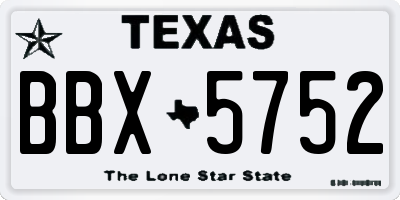 TX license plate BBX5752