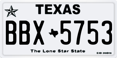 TX license plate BBX5753