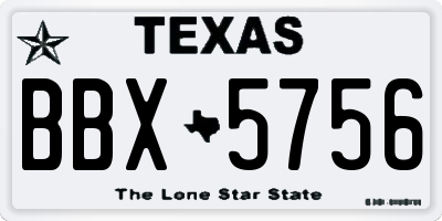 TX license plate BBX5756