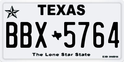 TX license plate BBX5764