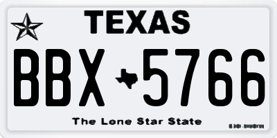 TX license plate BBX5766