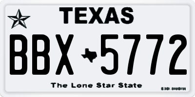 TX license plate BBX5772