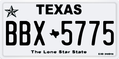 TX license plate BBX5775