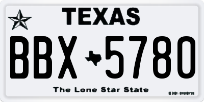 TX license plate BBX5780