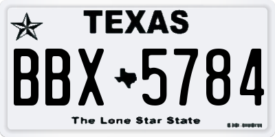TX license plate BBX5784
