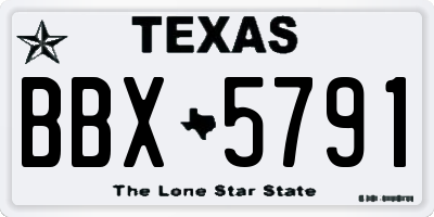 TX license plate BBX5791