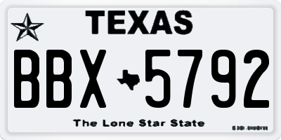 TX license plate BBX5792