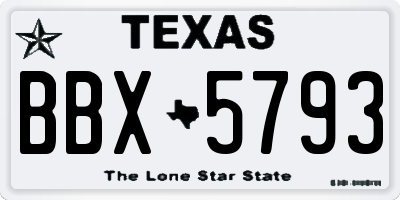 TX license plate BBX5793