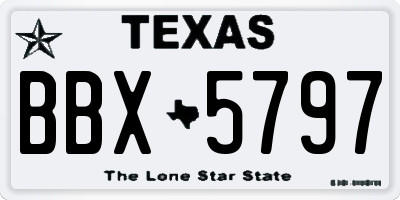 TX license plate BBX5797