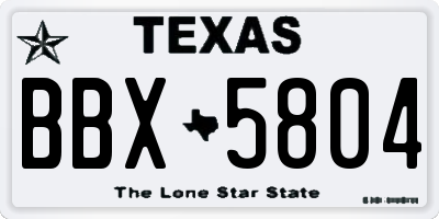TX license plate BBX5804