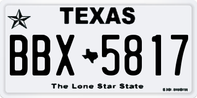 TX license plate BBX5817