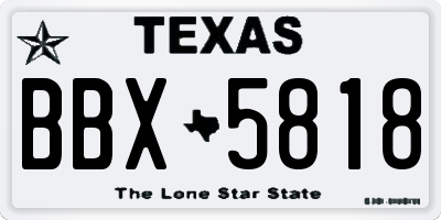 TX license plate BBX5818