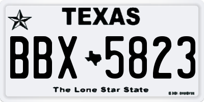 TX license plate BBX5823