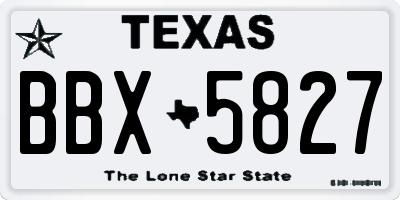 TX license plate BBX5827