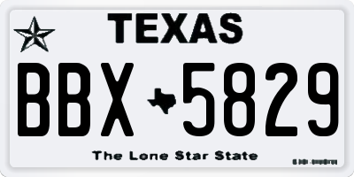 TX license plate BBX5829