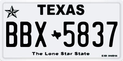 TX license plate BBX5837