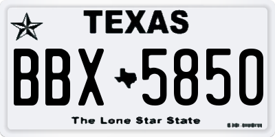 TX license plate BBX5850