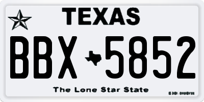 TX license plate BBX5852