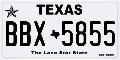TX license plate BBX5855