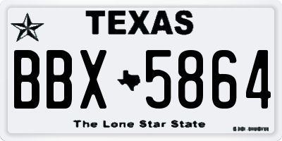 TX license plate BBX5864