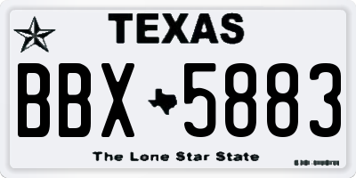 TX license plate BBX5883