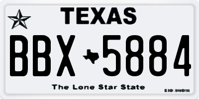 TX license plate BBX5884