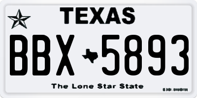 TX license plate BBX5893