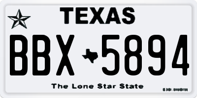 TX license plate BBX5894