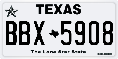 TX license plate BBX5908