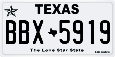 TX license plate BBX5919