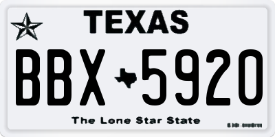 TX license plate BBX5920