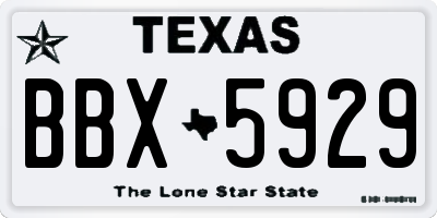 TX license plate BBX5929