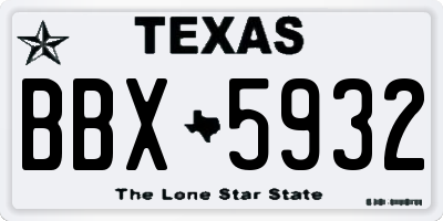 TX license plate BBX5932