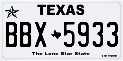 TX license plate BBX5933