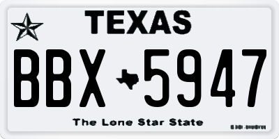 TX license plate BBX5947