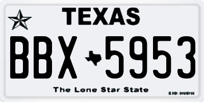 TX license plate BBX5953