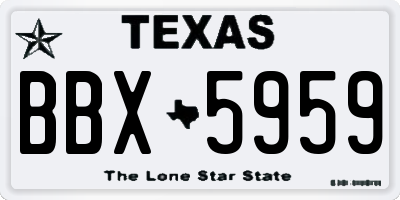 TX license plate BBX5959
