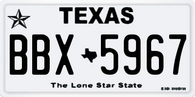 TX license plate BBX5967