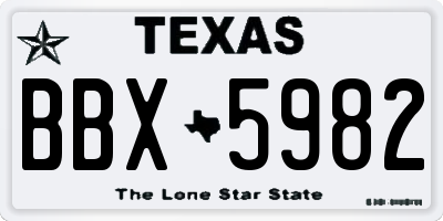 TX license plate BBX5982