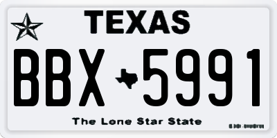 TX license plate BBX5991