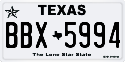 TX license plate BBX5994