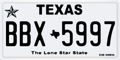TX license plate BBX5997