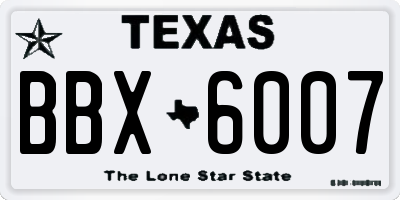 TX license plate BBX6007