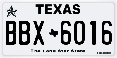 TX license plate BBX6016